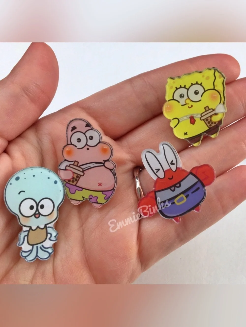 New Sponge Bob Square Pants Collectible Pin Set, Boba Patrick Brooch Cartoon - Picture 4 of 7